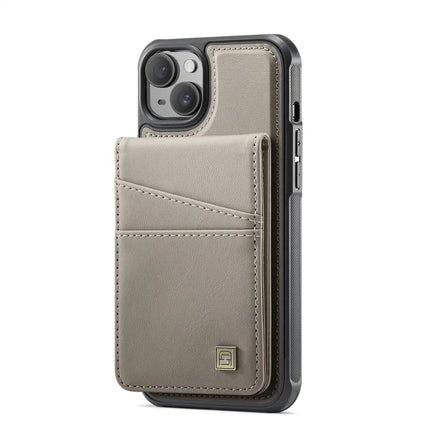 For iPhone 14 Case AUTSPACE A12 Leather Phone Case with Detachable Card Bag