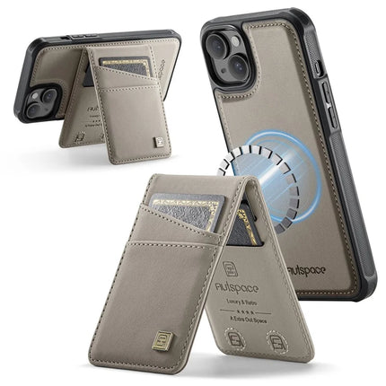 For iPhone 14 Case AUTSPACE A12 Leather Phone Case with Detachable Card Bag
