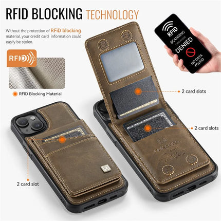 For iPhone 13 6.1 inch Case AUTSPACE A12 Leather Phone Case with Detachable Card Bag