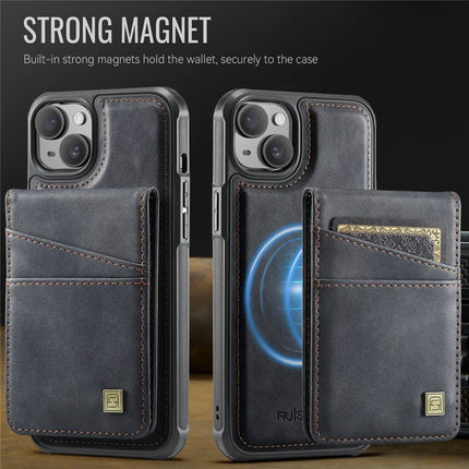 For iPhone 13 6.1 inch Case AUTSPACE A12 Leather Phone Case with Detachable Card Bag