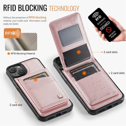 For iPhone 13 6.1 inch Case AUTSPACE A12 Leather Phone Case with Detachable Card Bag