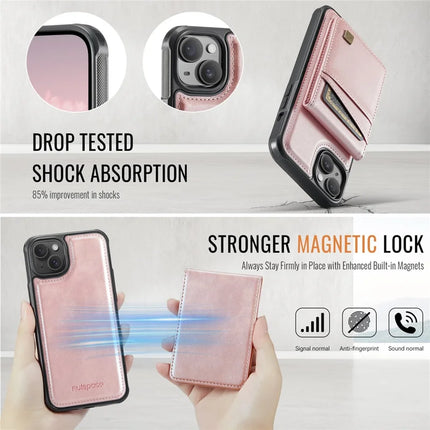 For iPhone 13 6.1 inch Case AUTSPACE A12 Leather Phone Case with Detachable Card Bag