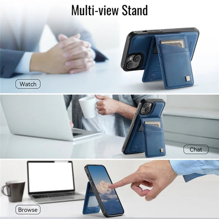 For iPhone 13 6.1 inch Case AUTSPACE A12 Leather Phone Case with Detachable Card Bag