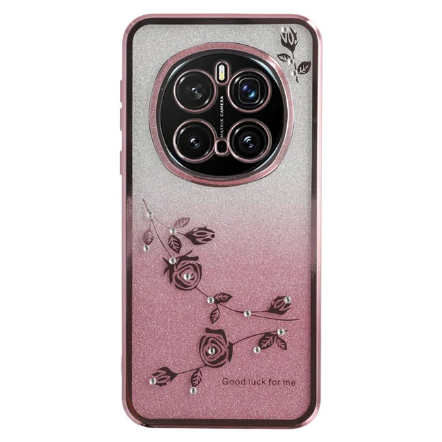 KADEM For Honor Magic7 Pro 5G Case Flower TPU Flexible Gradient Phone Cover - Rose Gold