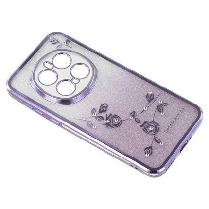 KADEM For Honor Magic7 Pro 5G Case Flower Pattern TPU Gradient Phone Cover with Lanyards