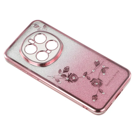KADEM For Honor Magic7 Pro 5G Case Ring Kickstand TPU Flowers Phone Cover Gradient Glitter