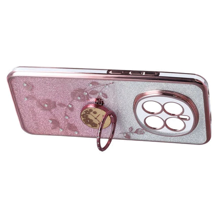 KADEM For Honor Magic7 5G Case Ring Kickstand TPU Flowers Phone Cover Gradient Glitter