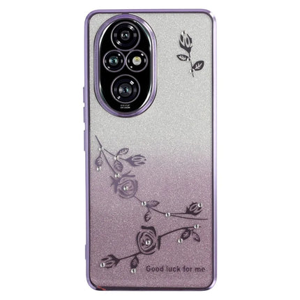 KADEM For Honor 200 Pro 5G Case Flower TPU Flexible Gradient Phone Cover - Purple