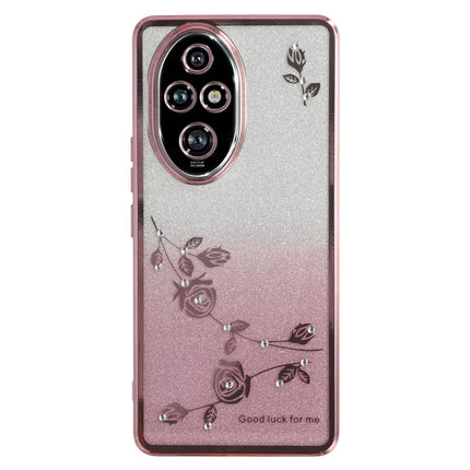 KADEM For Honor 200 Pro 5G Case Flower TPU Flexible Gradient Phone Cover - Rose Gold