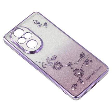 KADEM For Honor 200 Pro 5G Case Flower Pattern TPU Gradient Phone Cover with Lanyards