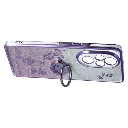 KADEM For Honor 200 Pro 5G Case Ring Kickstand TPU Flowers Phone Cover Gradient Glitter