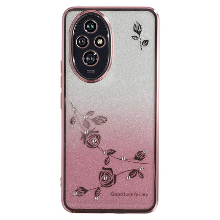 KADEM For Honor 200 5G Case Flower TPU Flexible Gradient Phone Cover - Rose Gold