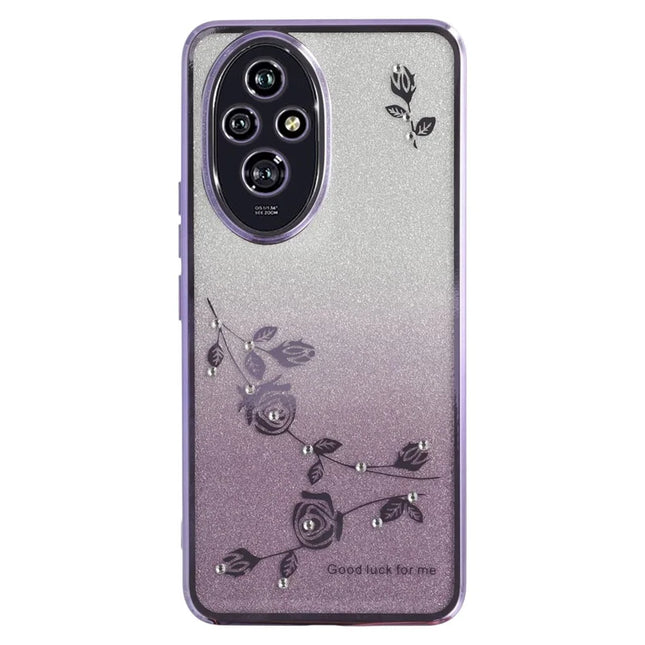 KADEM For Honor 200 5G Case Flower TPU Flexible Gradient Phone Cover - Purple