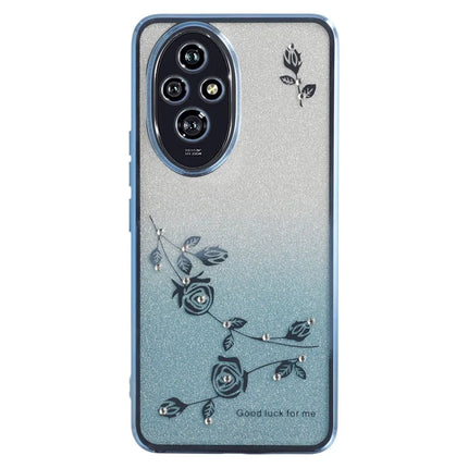 KADEM For Honor 200 5G Case Flower TPU Flexible Gradient Phone Cover - Blue