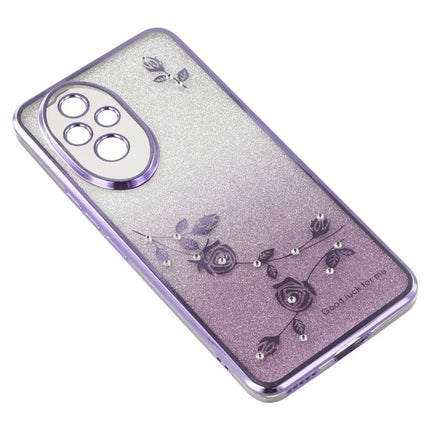 KADEM For Honor 200 5G Case Flower Pattern TPU Gradient Phone Cover with Lanyards