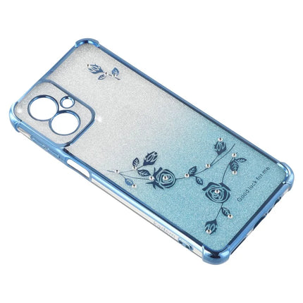 KADEM For Motorola Moto G55 5G Case Ring Kickstand TPU Flowers Phone Cover Gradient Glitter