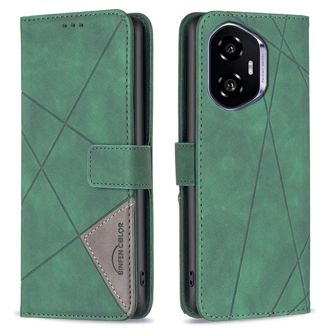 BINFEN COLOR BF05 For Honor 300 Case Leather Phone Cover Wallet Stand - Green