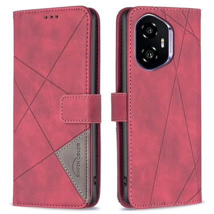 BINFEN COLOR BF05 For Honor 300 Case Leather Phone Cover Wallet Stand - Red