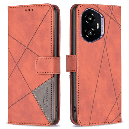 BINFEN COLOR BF05 For Honor 300 Case Leather Phone Cover Wallet Stand - Brown