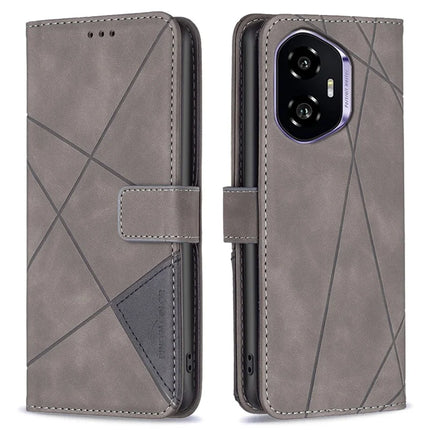 BINFEN COLOR BF05 For Honor 300 Case Leather Phone Cover Wallet Stand - Grey