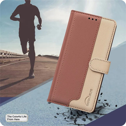 BINFEN COLOR BF33 for Honor 300 Leather Case Splicing Color RFID Blocking