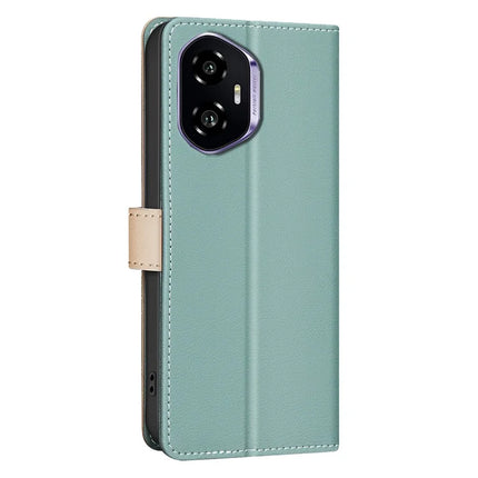 BINFEN COLOR BF33 for Honor 300 Leather Case Splicing Color RFID Blocking