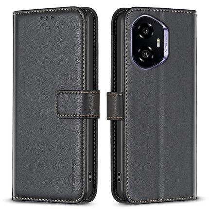 BINFEN COLOR BF17 For Honor 300 Case Wallet Folio Flip Leather Cover - Black