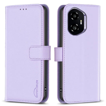 BINFEN COLOR BF17 For Honor 300 Case Wallet Folio Flip Leather Cover - Purple