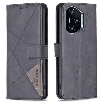 BINFEN COLOR BF05 For Honor 300 Pro / 300 Ultra Case Leather Phone Cover Wallet Stand - Black