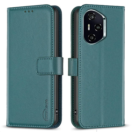BINFEN COLOR BF17 For Honor 300 Pro / 300 Ultra Case Wallet Folio Flip Leather Cover - Green