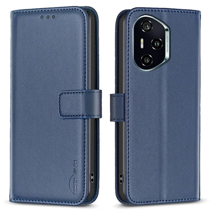 BINFEN COLOR BF17 For Honor 300 Pro / 300 Ultra Case Wallet Folio Flip Leather Cover - Blue