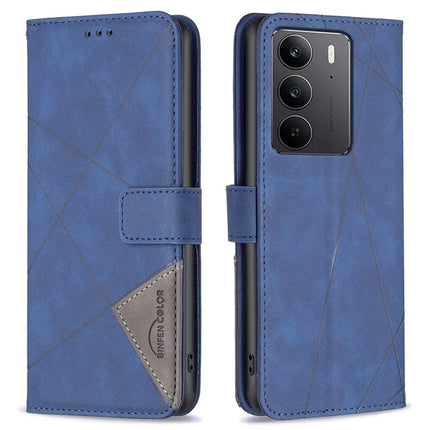 BINFEN COLOR BF05 For Realme C75 Case Leather Phone Cover Wallet Stand - Blue