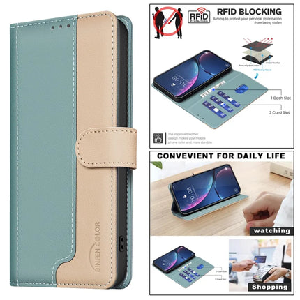 BINFEN COLOR BF33 for Realme C75 Leather Case Splicing Color RFID Blocking
