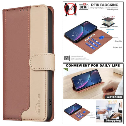 BINFEN COLOR BF33 for Realme C75 Leather Case Splicing Color RFID Blocking