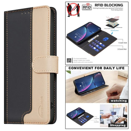 BINFEN COLOR BF33 for Realme C75 Leather Case Splicing Color RFID Blocking