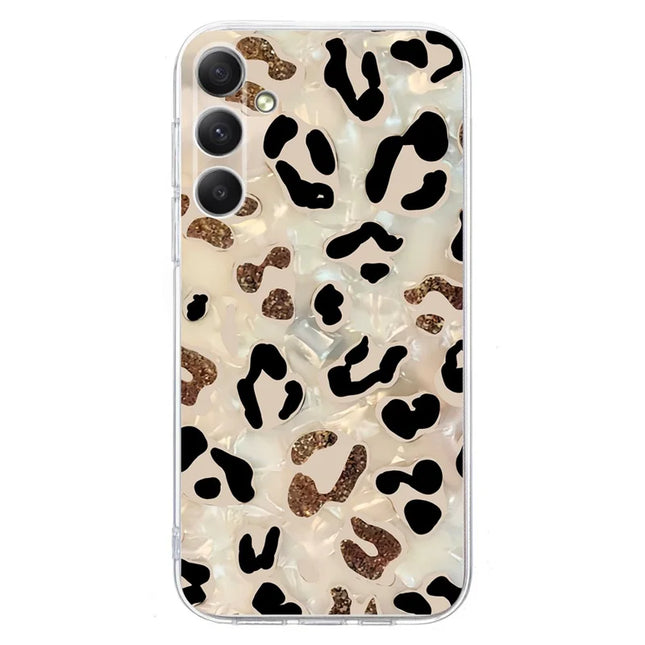 For Samsung Galaxy A56 5G Case Pattern Printing Shockproof Soft TPU Phone Cover - Leopard Print