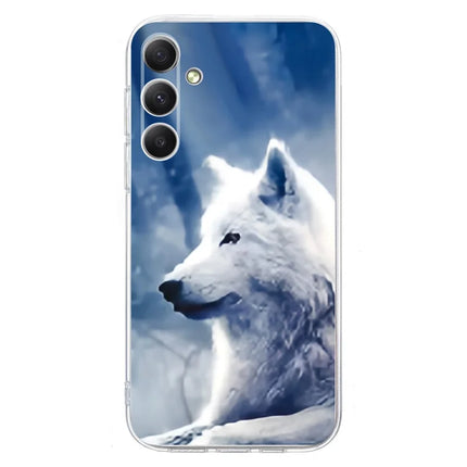 For Samsung Galaxy A56 5G Case Pattern Printing Shockproof Soft TPU Phone Cover - White Wolf