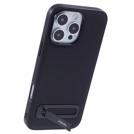 X-LEVEL For iPhone 16 Pro Max Phone Case Leather Coated PC TPU Back Cover with Metal Kickstand