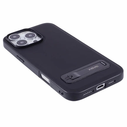 X-LEVEL For iPhone 16 Pro Max Phone Case Leather Coated PC TPU Back Cover with Metal Kickstand