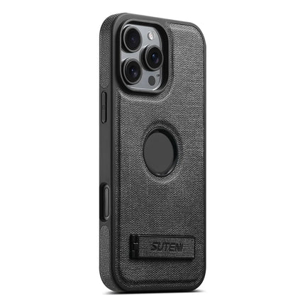 SUTENI G2 For iPhone 16 Pro Max Case Compatible with MagSafe Kickstand Denim Texture Leather Back Cover