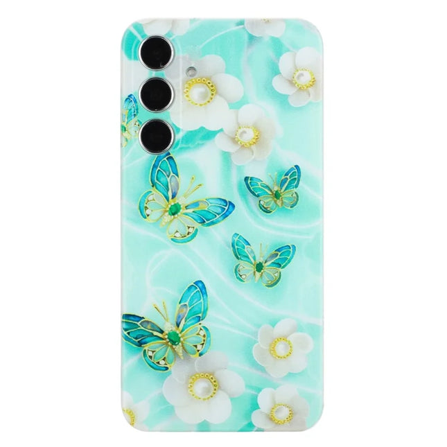 For Samsung Galaxy A56 5G Case Soft TPU Phone Back Cover Pattern Printing - Butterfly Flower