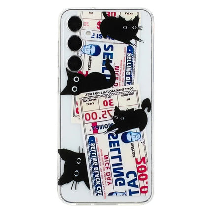 For Samsung Galaxy A56 5G Case Soft TPU Phone Back Cover Pattern Printing - 4 Black Cats