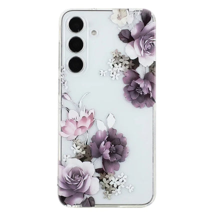 For Samsung Galaxy A56 5G Case Soft TPU Phone Back Cover Pattern Printing - Purple Peony