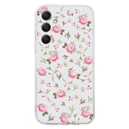For Samsung Galaxy A56 5G Case Soft TPU Phone Back Cover Pattern Printing - Pink Floral