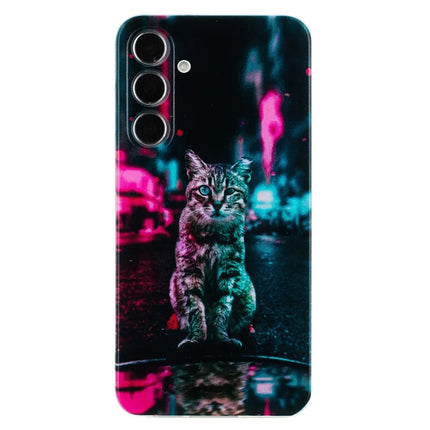 For Samsung Galaxy A36 5G Case Soft TPU Phone Back Cover Pattern Printing - Traffic Light Cat