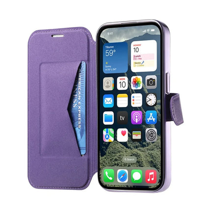 For iPhone 13 Pro Max Case Compatible with MagSafe Detachable Leather Phone Cover with Lens Film