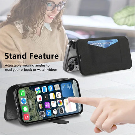 For iPhone 13 Pro Max Case Compatible with MagSafe Detachable Leather Phone Cover with Lens Film