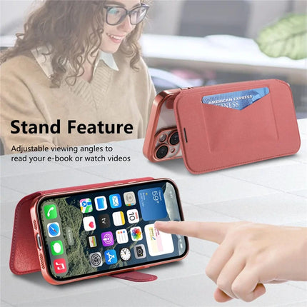 For iPhone 13 Pro Max Case Compatible with MagSafe Detachable Leather Phone Cover with Lens Film