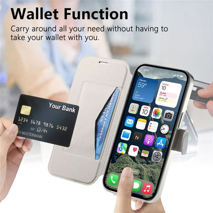 For iPhone 13 Pro Max Case Compatible with MagSafe Detachable Leather Phone Cover with Lens Film