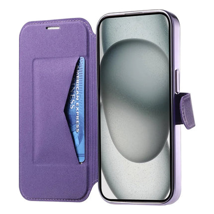 For iPhone 13 Case Compatible with MagSafe Detachable Leather Phone Cover with Lens Film